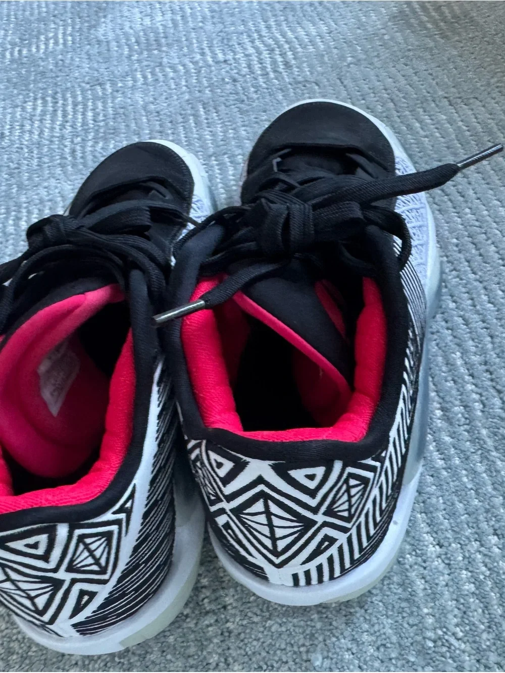 Jordan Men's Black White with Pink Liner Athletic Shoes
